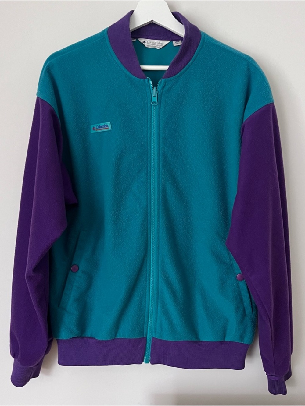 Vintage Columbia Teal and Purple Fleece Jacket